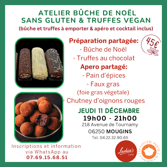 Atelier Bûche De Noël Sans Gluten & Truffes Vegan
