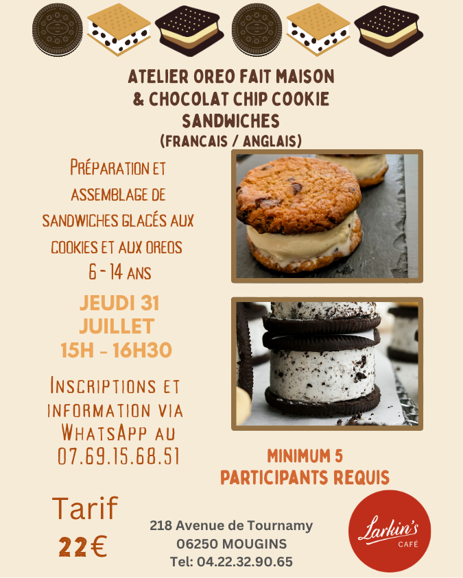 Atelier Cookies & Oreos Sandwiches Glacés