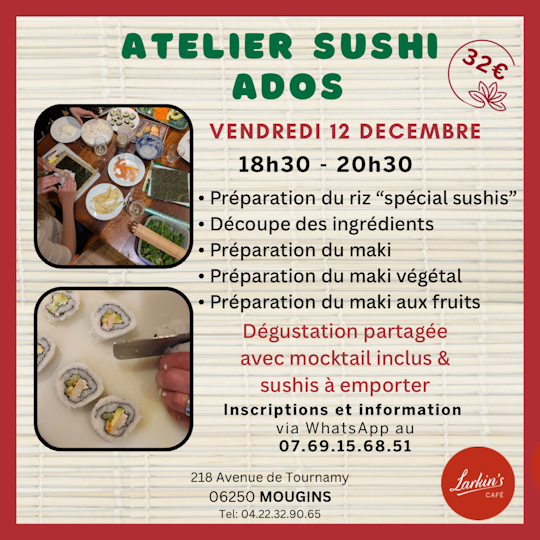 Teen Sushi Workshop - Special Holiday Edition